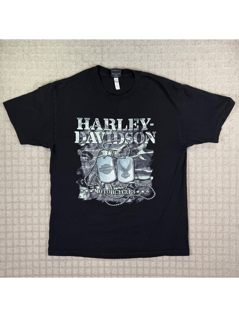 Harley-Davidson Military Overseas Tour Dog Tags T-shirt L